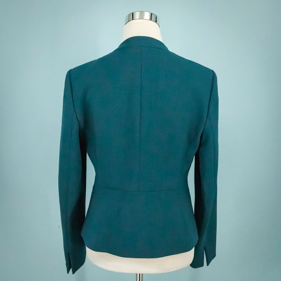 Hugo Boss Size 6 US Teal Jujube1 Hook Closure Career Business Blazer Jacket - Picture 3 of 9